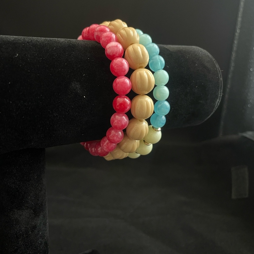 Plunder Design Colorful Beaded Bracelet Set NWOT